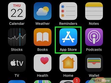 The iPhone home screen with the App Store icon